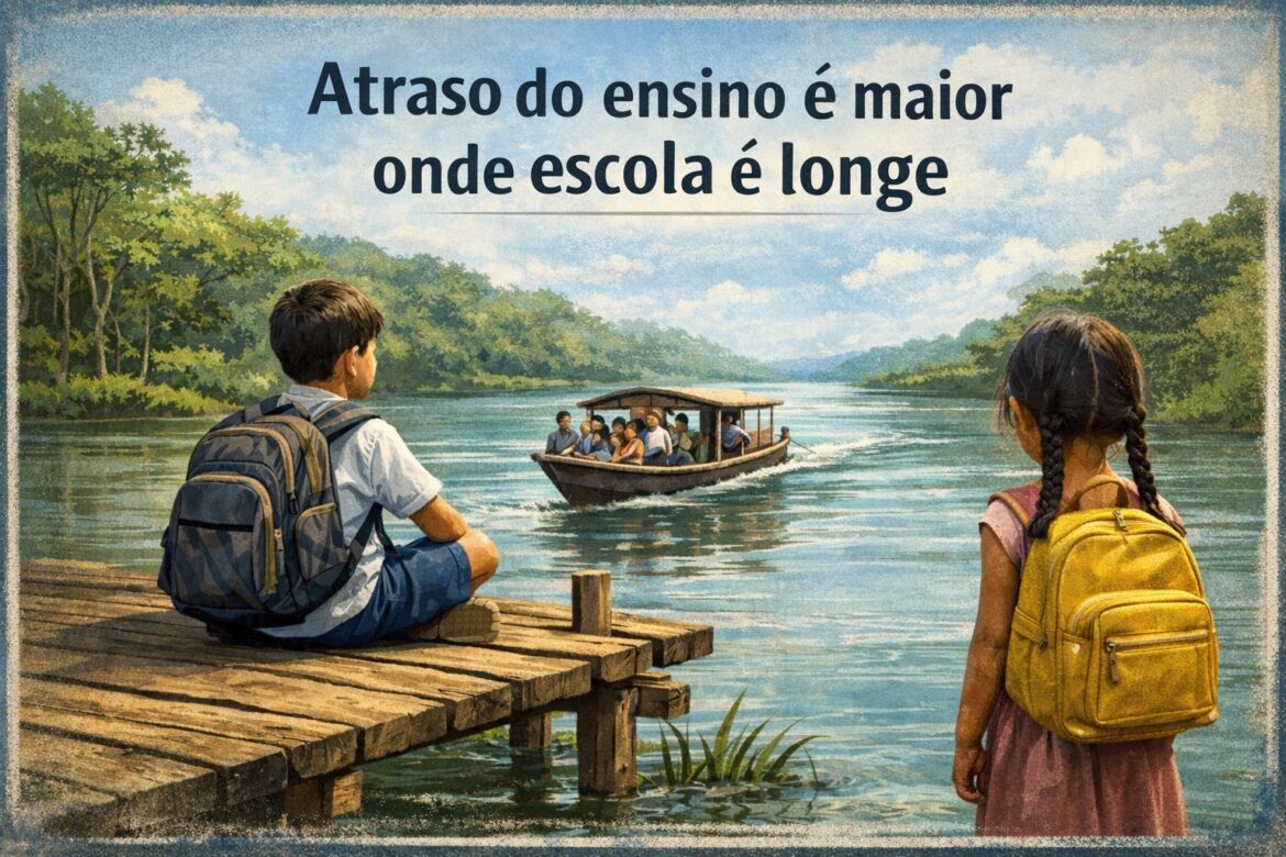 Atraso do ensino é maior onde escola é longe